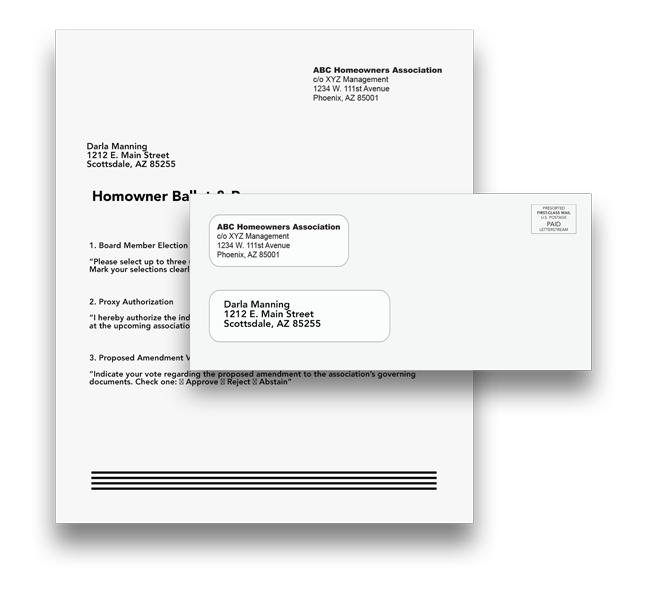 Ballot and proxy mail